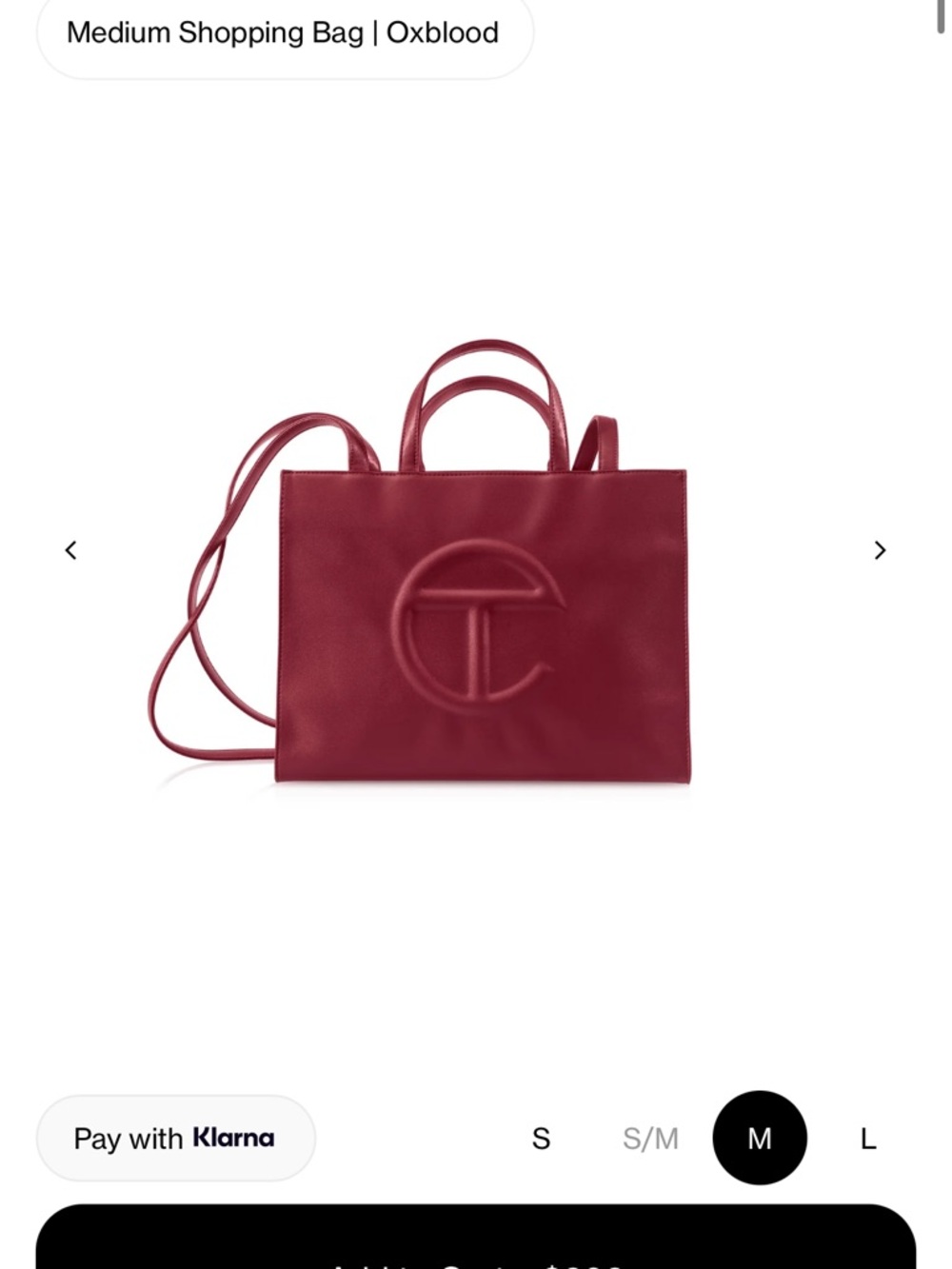 Telfar Oxblood Medium Shopping Tote